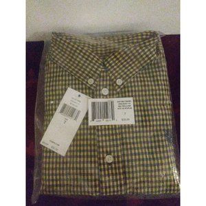 Chaps Boys Dress shirt Yellow/Blue Plaid Size 7